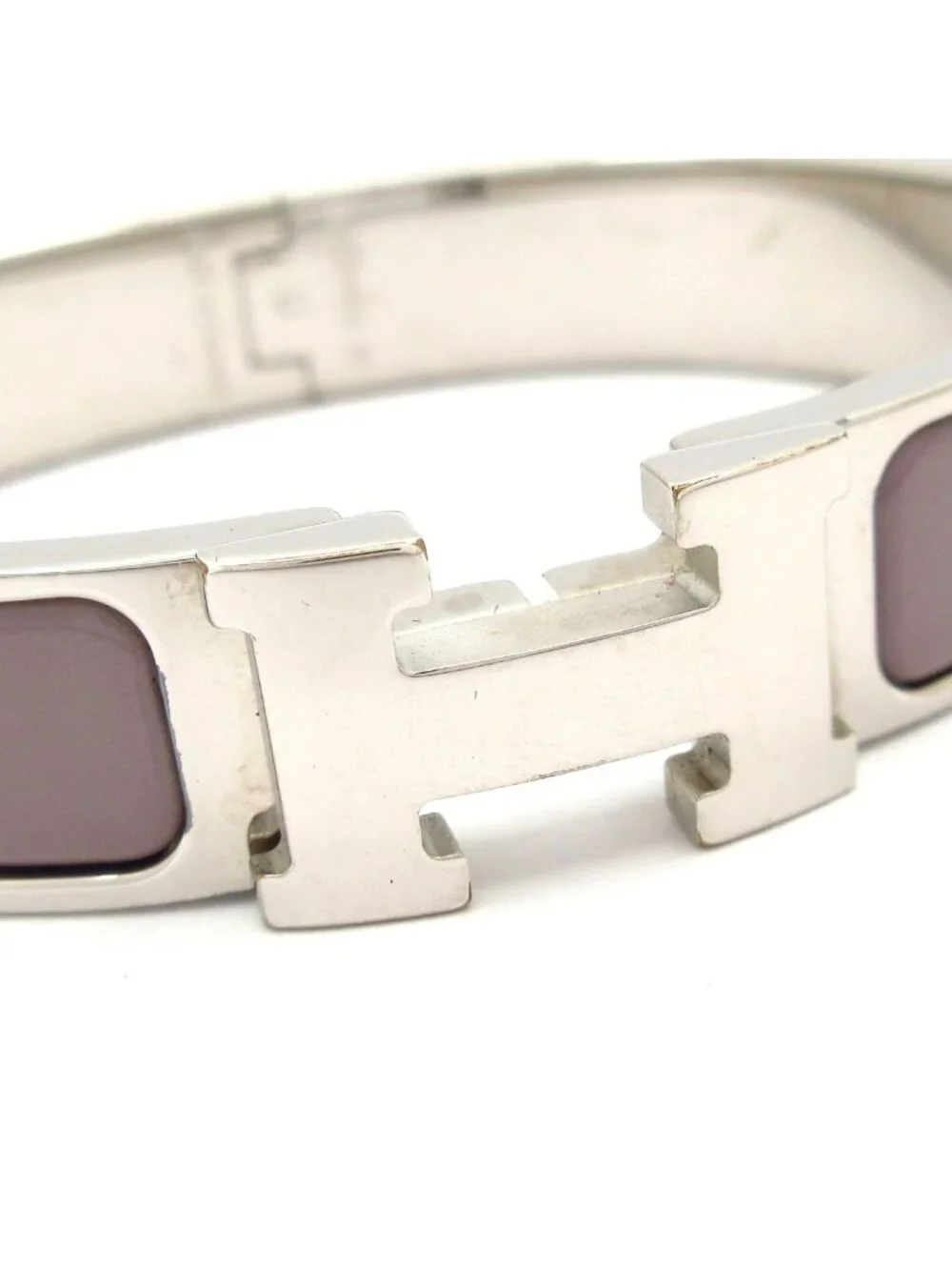 Hermes Bangle Click Silver Gray Bracelet